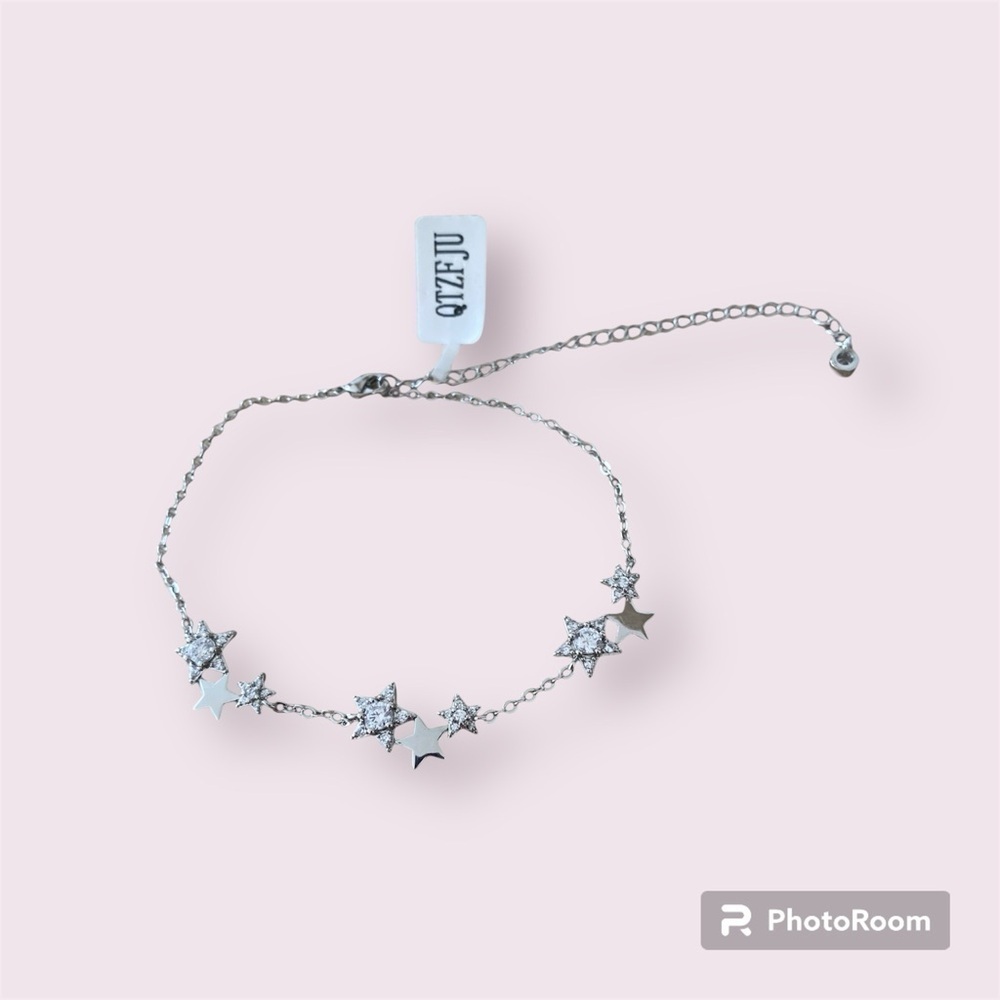 BNWT Charmed Aroma Silver Crystal Star Bracelet/Anklet